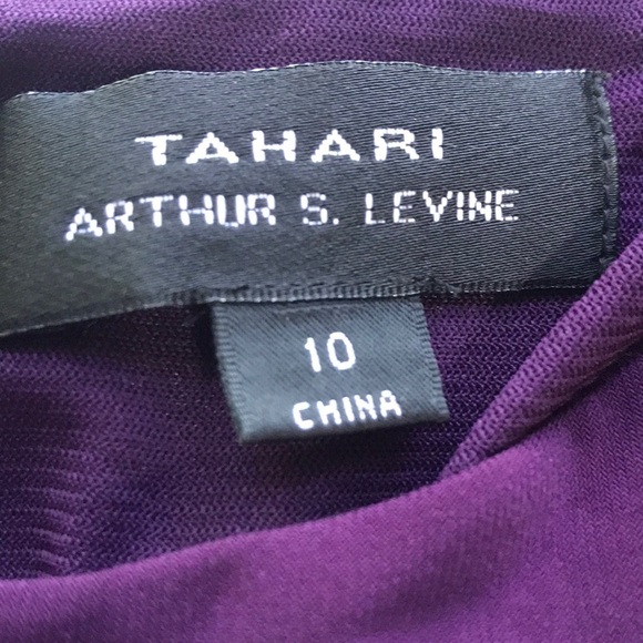 TAHARI 3/4 sleeve side ruching stretchy jersey midi dress size 10 - Picture 8 of 9